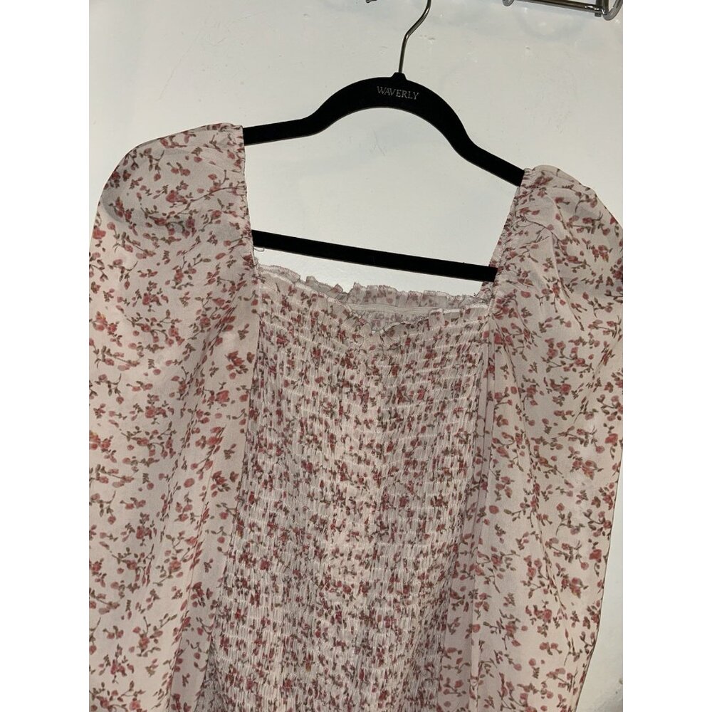 Princess Polly Smocked Puff Sleeve Cottagecore Boho Chic Bodycon Dress Size 2 - Picture 2 of 6